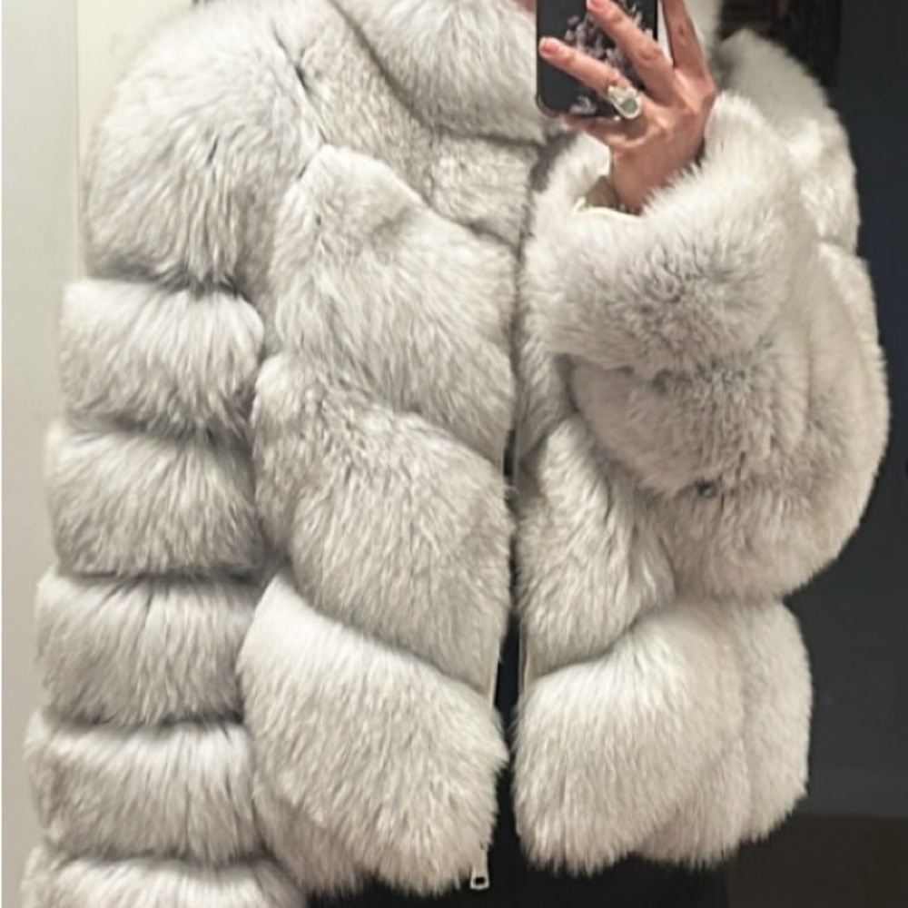 Luxurious Blue Fox Fur Jacket